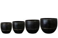 Topf Satz von 4 Belia vintage black D23 H20