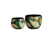 Topf Satz von 2 Bee gruen D9 H7