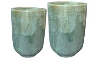 Vase Satz von 2 Linne holly green D44 H66