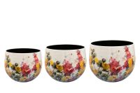 Topf Satz von 3 Floral white D21 H17