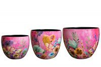 Topf Satz von 3 Fiesta fuchsie D21 H16